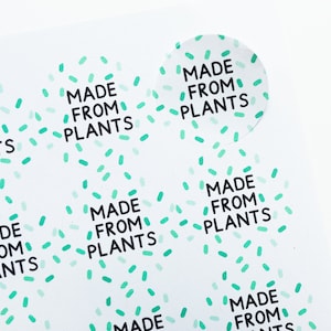 35x Eco-vriendelijk gemaakt van plantenstickers - Composteerbare stickers - Biologisch afbreekbare etiketten - Maïszetmeel - Bio-cello's - Zakelijke verpakkingen