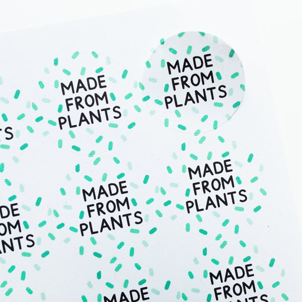 35x Eco Friendly Made From Plants Stickers - Compostable Stickers - Biodegradable Labels - Corn Starch - Bio Cellos - Business Packaging