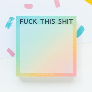Notatnik „Fuck This Shit” – Tęczowe artykuły piśmiennicze – Notatnik z recyklingu – Lista rzeczy do zrobienia – Zabawne artykuły piśmiennicze – Notatnik dla małych firm – Blok notatek z przekleństwami