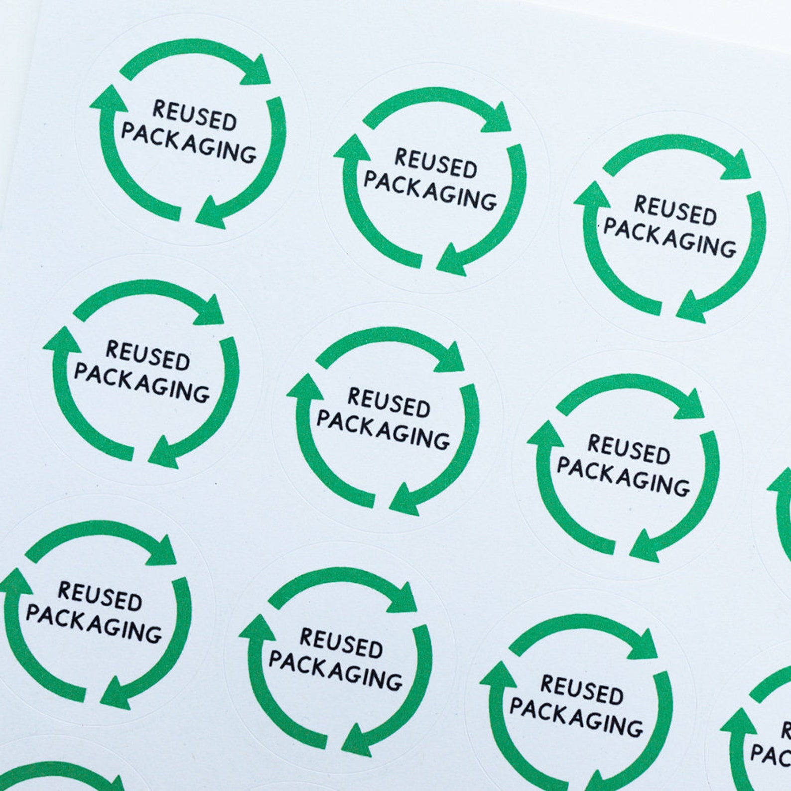 35x Reused Packaging Stickers Eco Friendly Green Recycling Etsy UK
