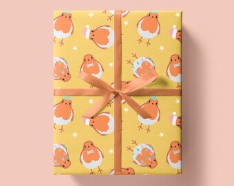 Christmas Wrapping Paper - Robin Gift Wrap Sheet - Festive Wrapping Paper - Holiday Gifting - Christmas Gifts - Bird Wrapping Paper