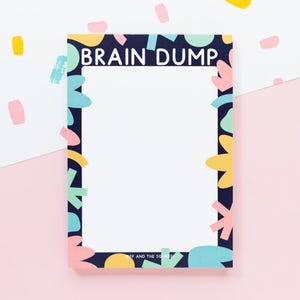 Brain Dump A6 Notepad - Abstract Notepad - Colourful Stationery - To Do List - Positive Stationery - A6 Planner - Brain Friendly Notebook