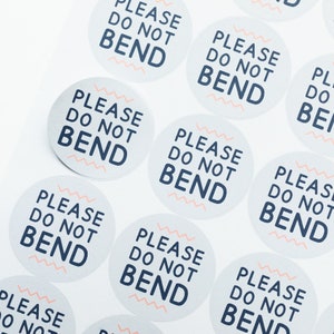 35x milieuvriendelijke stickers: niet buigen, stickers breekbaar, voorzichtig behandelen stickers, labels voor kleine bedrijven, zakelijke verpakking