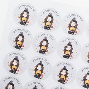 35x Eco Friendly Custom Logo Stickers - 37mm Round Stickers - Matte ...