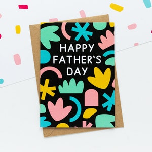 Tarjeta abstracta del Día del Padre - Tarjeta abstracta colorida - Feliz Día del Padre - Tarjeta para papá - Tarjeta de felicitación estampada - Tarjeta de figura del padre