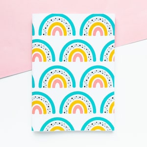 Rainbow A6 Notebook - Colourful Stationery For Kids - Recycled Notebook - To Do Lists & Notes - Rainbow Notepad For Her - Secret Santa