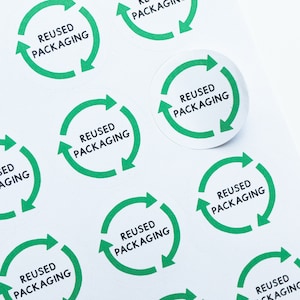35x adesivos de embalagem reutilizados - artigos de papelaria para pequenas empresas - embalagens comerciais - adesivos ecológicos - recicle-me - reutilize-me etiquetas