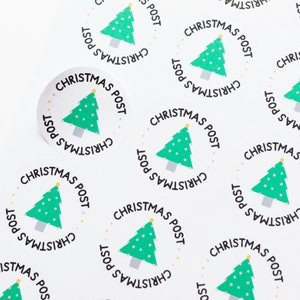 35x milieuvriendelijke kerstpoststickers - kerstpostetiketten - milieuvriendelijke stickers - kleine bedrijfslabels - kerststickers - boom