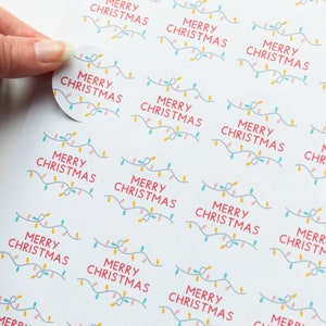 35x Umweltfreundliche Merry Christmas Aufkleber 37 mm - Weihnachtsaufkleber Bogen - Weihnachtsaufkleber für Kinder - Festive Business Labels - Santa Aufkleber