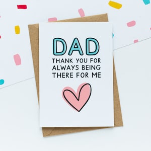 Bedankt papa kaart - daar voor mij kaart - Vaderdagkaart - Papa Typografie Kaart - Kaart voor papa - Oprechte Vaderdagkaart - Papa Kaart
