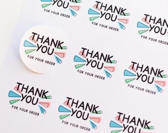 Custom Thank You Labels For Etsy Sellers | Multi-Size Stickers & Seals For Packaging