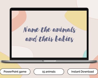 Baby Animal PowerPoint Game: Fun Kids Party Activity (Digital Download)