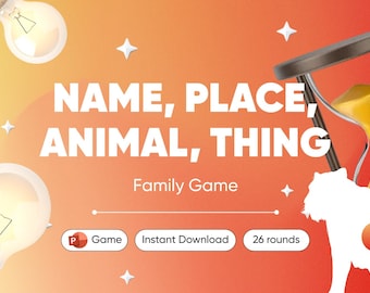Name Place Animal Thing Game: Editable PowerPoint (Digital Download)