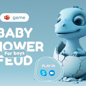 Virtual Baby Shower Game for Boys — Fun Baby Shower Games — Baby Boy Trivia Game — MC and PC Compatible — Zoom — PowerPoint — Virtual Party