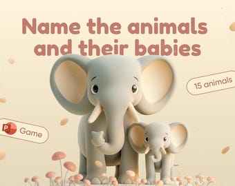 Baby Animal PowerPoint Game: Fun Kids Party Activity (Digital Download)