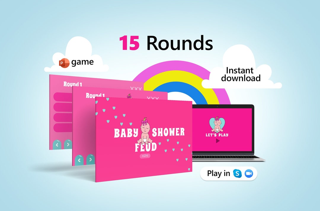 Virtual Baby Shower Game for Girls Fun Virtual Party Zoom Etsy
