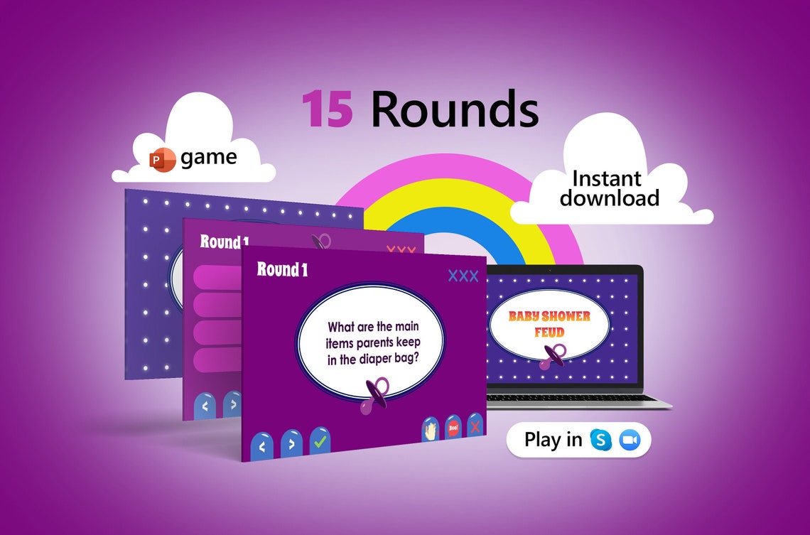 Virtual Baby Shower Game Fun Virtual Party Zoom Game Etsy