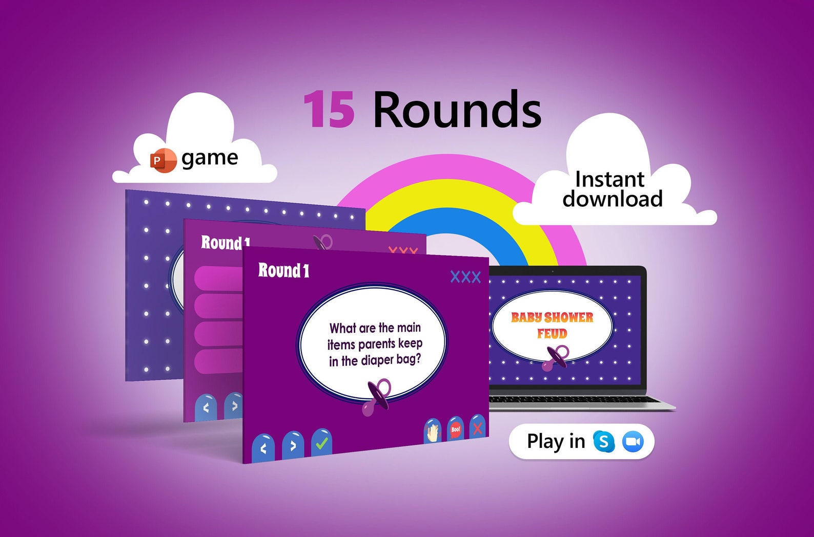 Virtual Baby Shower Game Fun Virtual Party Zoom Game Etsy