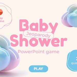 JeoParody: Baby Shower Edition — Fun Trivia Powerpoint Game — Zoom game — MC and PC Compatible — PowerPoint Game — Fun virtual party
