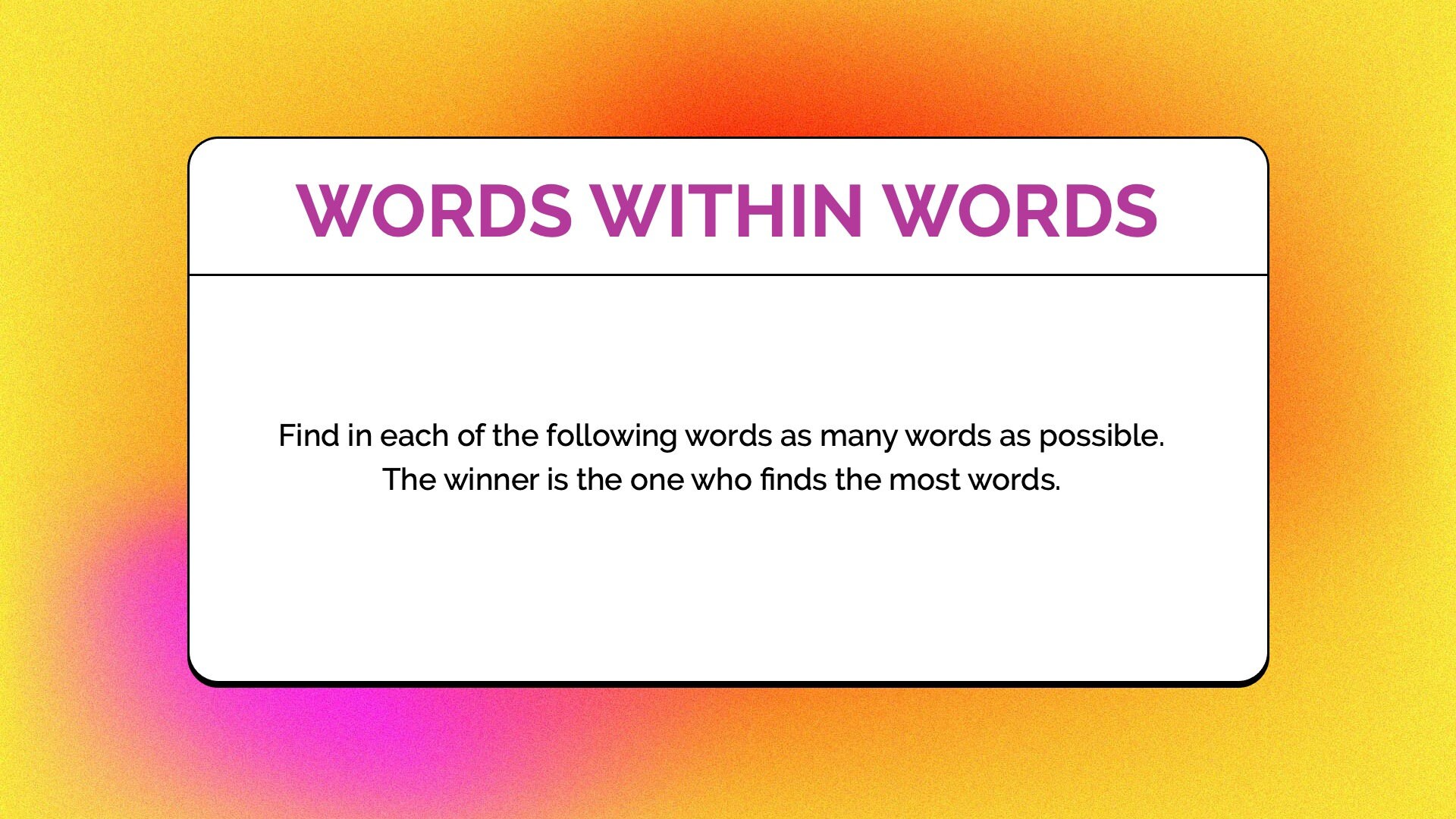 Words Within Words Powerpoint Game Perfect for Zoom Party Etsy UK