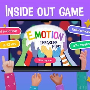 Inside Out PowerPoint treasure hunt game, interactive and educational family activity for kids and parents, instant download