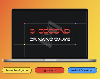 DRINKING Digital Five Second POWERPOINT GAME – Virtual Fun Adult Trivia Nights Game Template