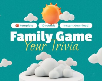 Editable Family Trivia Quiz Game: Birthday Zoom Party (PowerPoint .pptx Digital Download)