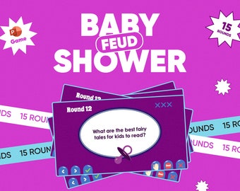 Baby Shower Family Feud Game: 15 Round Interactive PowerPoint (Digital Download)