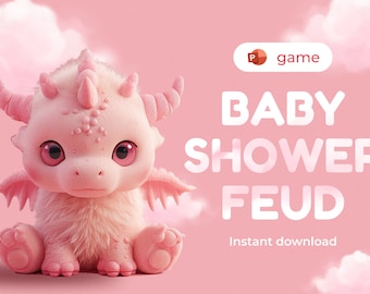 Baby Shower Feud Game: Virtual Trivia, PowerPoint Template (Digital Download)
