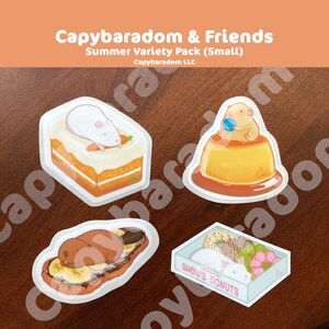 Capybaradom & Friends Summer Sticker Variety Pack (Small)