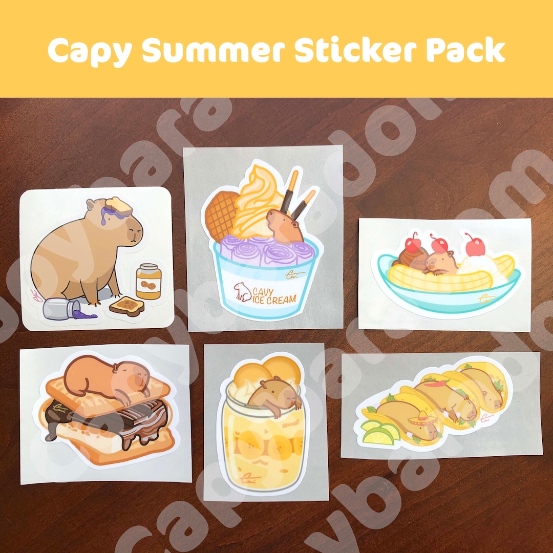 Capix Sticker Capy Summer Sticker Pack - Etsy