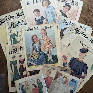 Assortiment uit de jaren 30 en 40 van Le Petit Echo de la Mode