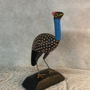 Handcrafted wood of South African Guinea Fowl from Swaziland