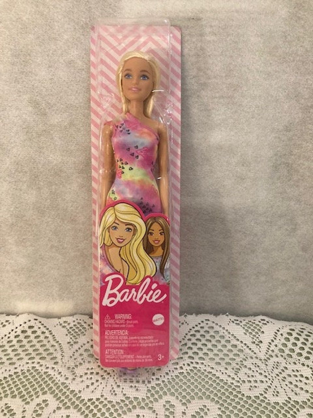 Barbie Doll Blonde Wearing Fluorescent Pink Purple Green - Etsy