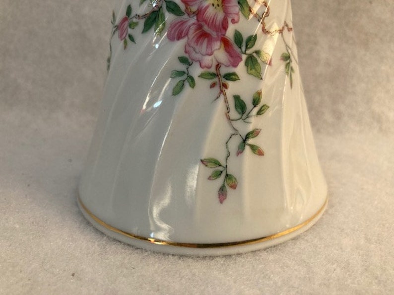 Haviland Limoges France Porcelain Bell Eglantine wild Pink Rose Pattern
