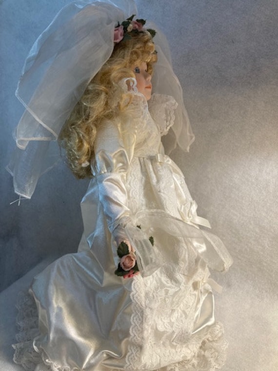 white christmas dresses Large Soft Body Porcelain Bride Doll