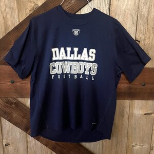 VTG Dallas Cowboys Football Unisex Navy Blue/Gray Shirt Large size
