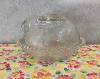 Vintage Indiana Glas Hase Candy Dish