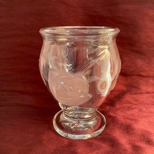 Teleflora Heavy glass Vase with French puff frosted pink roses raised pedestal love, Valentines Day, Birthday gift, someone special