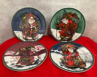 Royal Norfolk Decorative Christmas Old World Santa plates