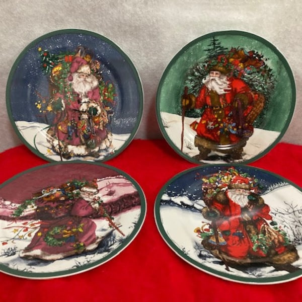 Royal Norfolk Decorative Christmas Old World Santa plates