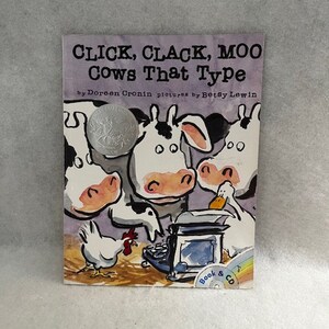 2000 Click, Clack, Moo Cows That Type read a long/CD by Doreen Cronin & Betsy Lewin, Randy Travis image 1
