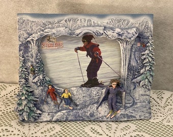 Winter-Snow Skiers Picture Frame by Rivers Edge Products