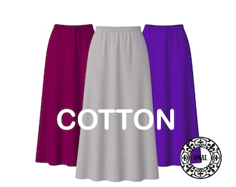 Enagua de punto de algodón para mujer AMAL, larga, 94 cm (37 pulgadas), EE. UU.