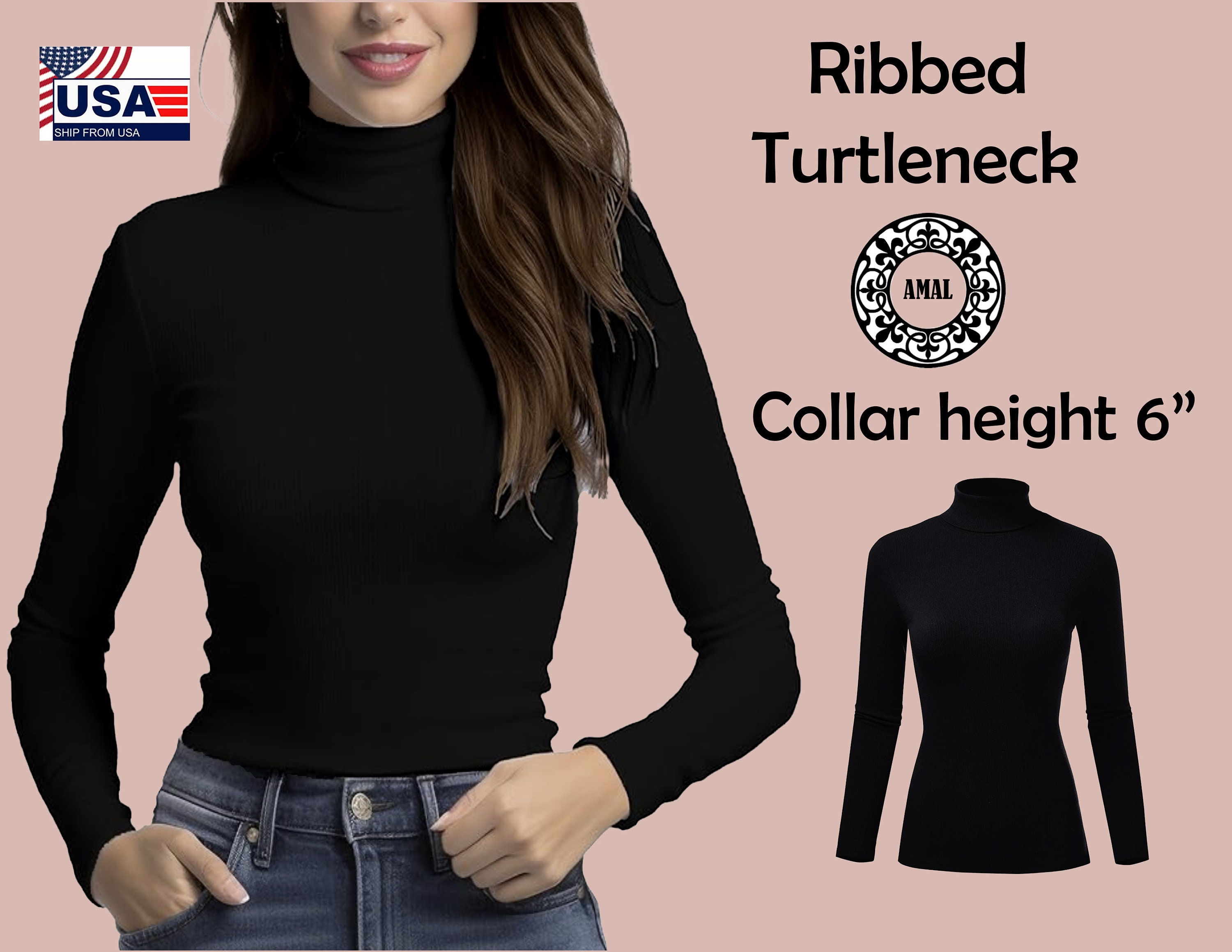 Ribbed cotton turtleneck womens new arrivals