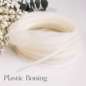 Flexibele plastic baleinen van 6 mm breed, wit, geschikt voor korsetten, kleding, bruidsmode, kostuums en naaibenodigdheden.