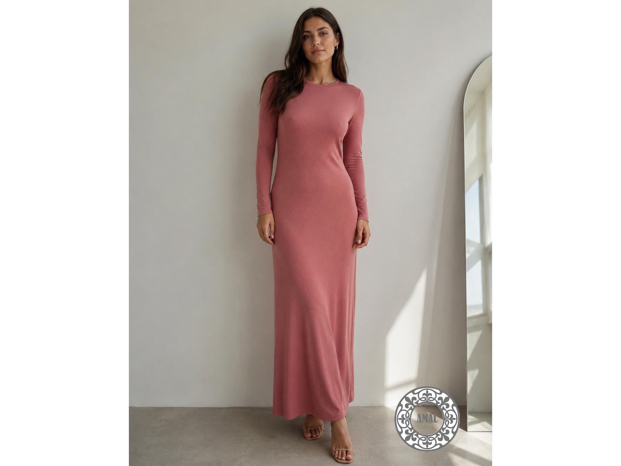 open lace back dress Rihoas Satin Slip Maxi Dress for Women, Navy / L main image 0