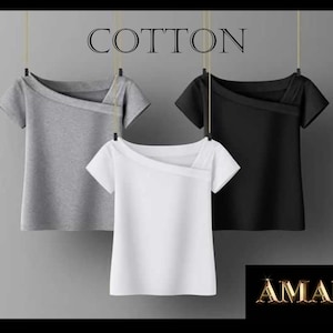 Amal. Asymmetric Neck Top. Cotton. USA. B12