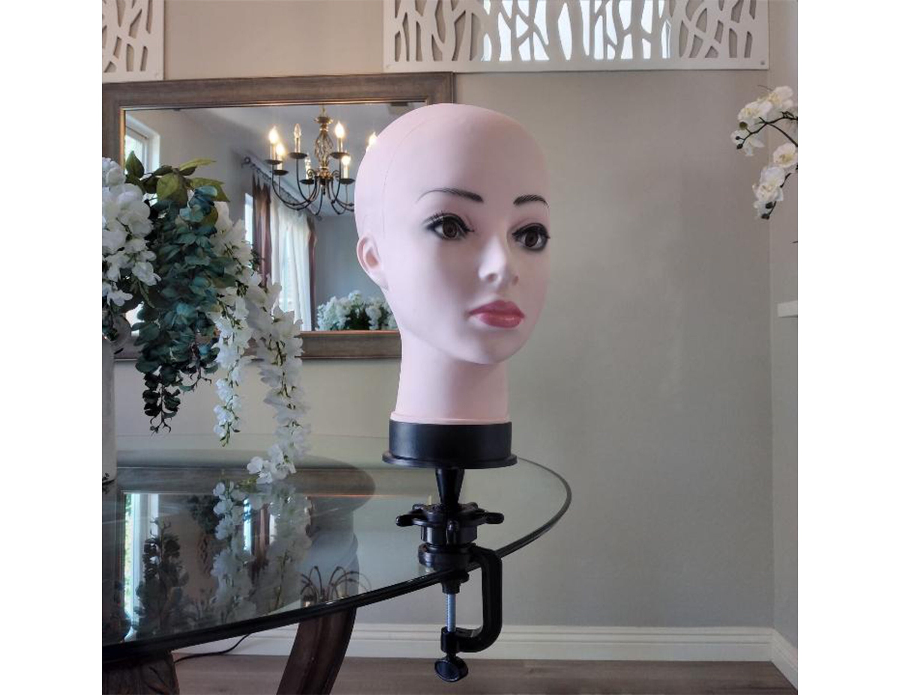 Afro Bald Wig Block Head With Free Clamp Manikin Head With Stands