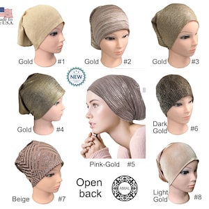 AMAL Goldkappe für Frauen unter Schal Polyester Schneller Versand USA